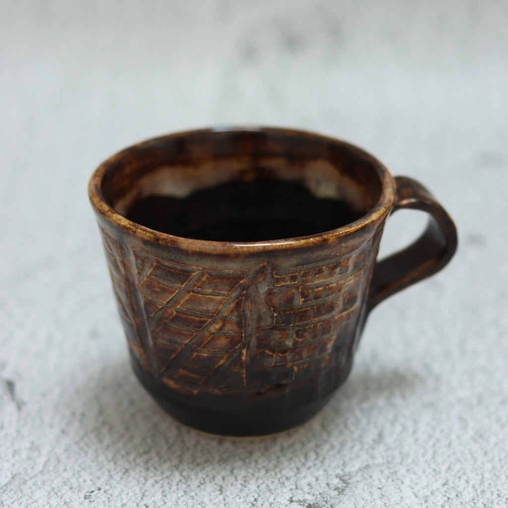 24. Large Textured Mug Brown Ombre
