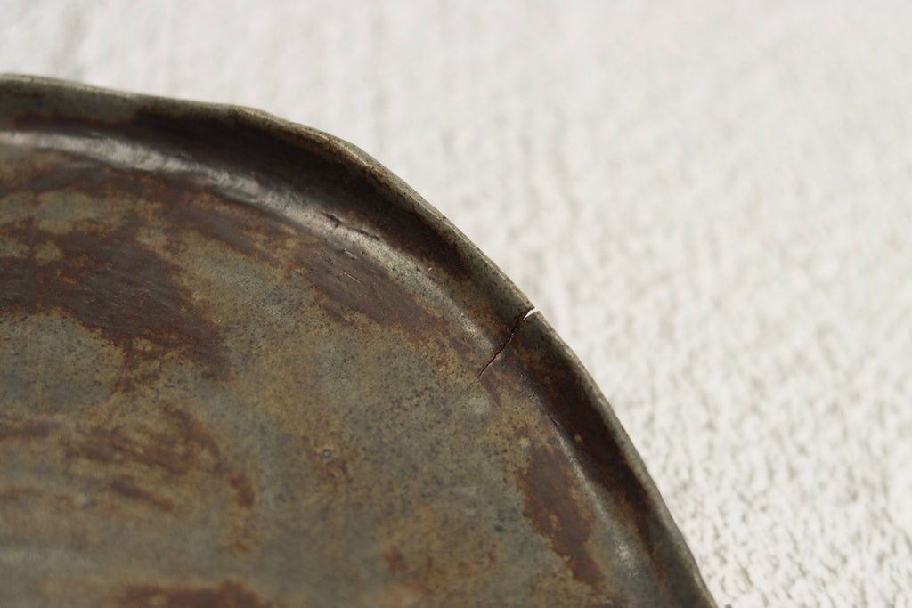 SECONDS. Small Platter Grey Khaki